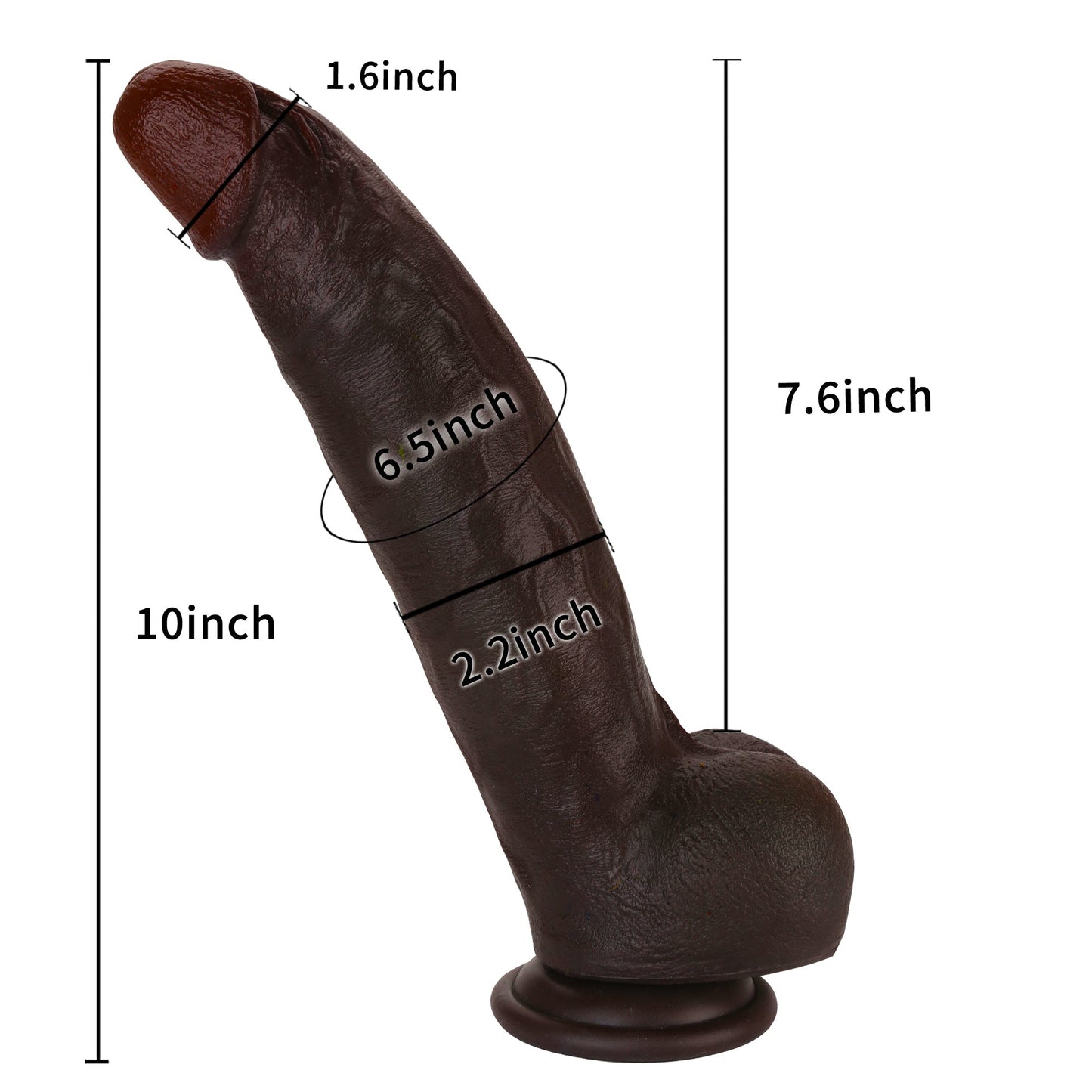 Baron 10 inch BBC Realistic Curved Dildo Real Skin With Keel Position 2