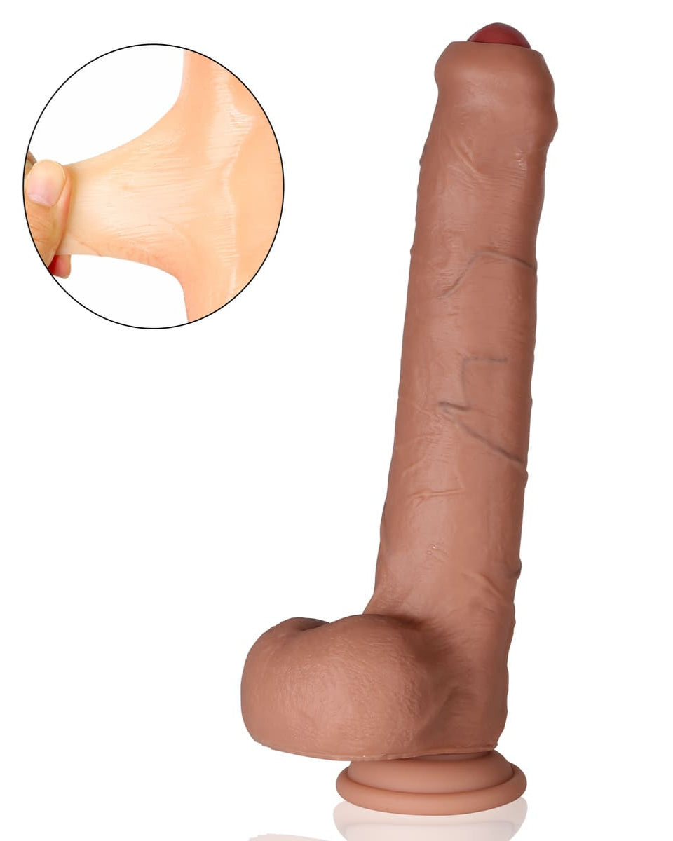 Diego 11 inch Huge Foreskin Sliding Skin The Most Realistic Dildo - RealCocks