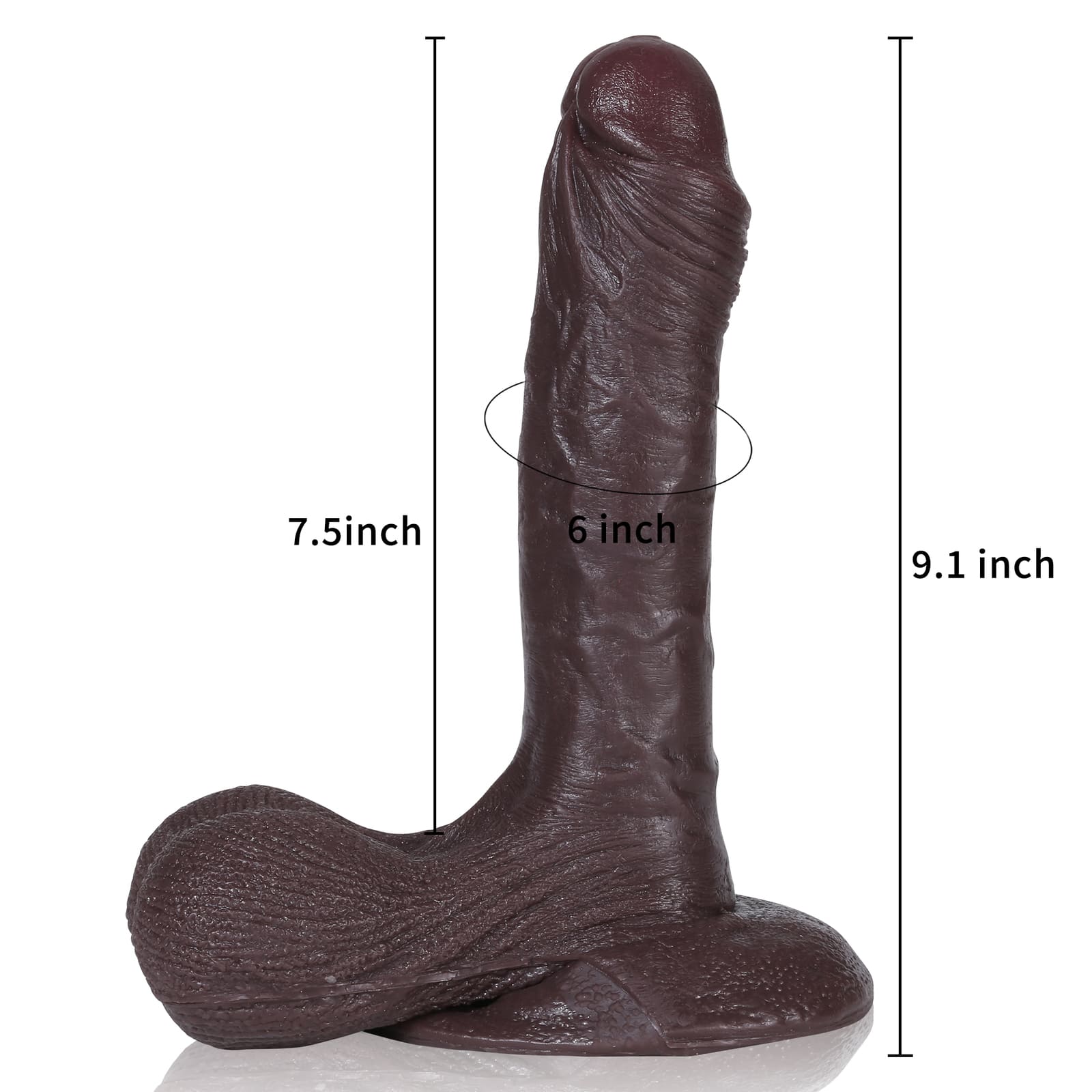 Kevin 9 inch Soft Super Realistic Dildo & Real Balls Position 13