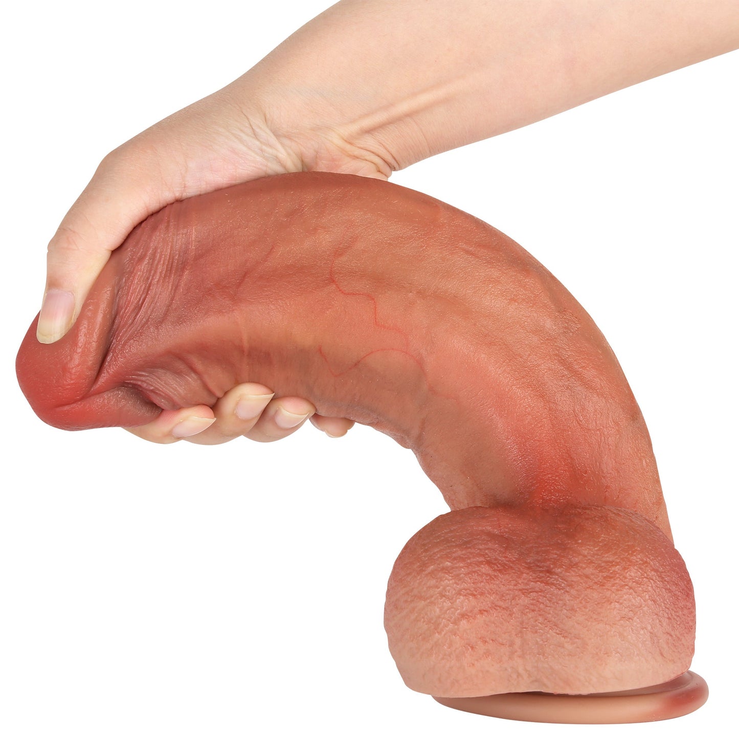 MeatBall Ultra Real Skin Realistic Dildo Girthy Huge Dildo Brown And Flesh Color Position 5