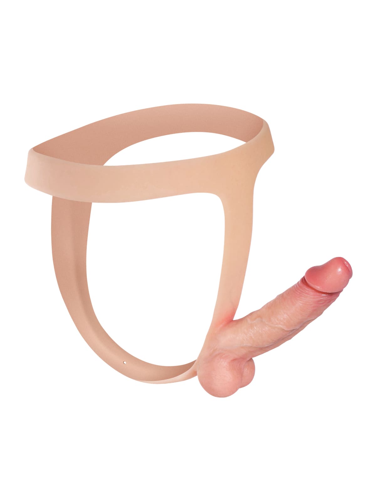 Nathan | 6" x 1.5" Ultra Slim Solid Strap On With Soft Scrotum Position 5