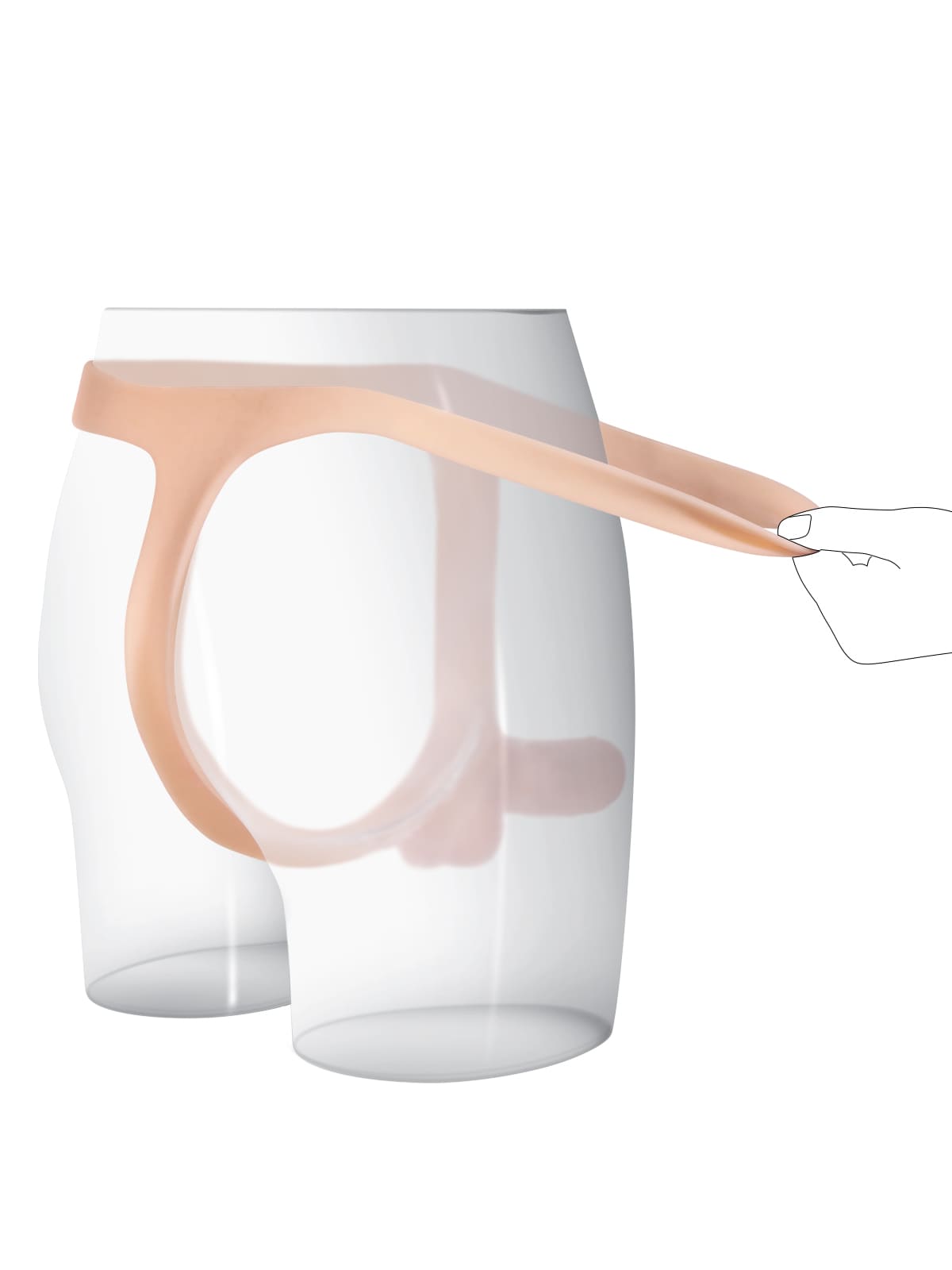 Nathan | 6" x 1.5" Ultra Slim Solid Strap On With Soft Scrotum Position 9