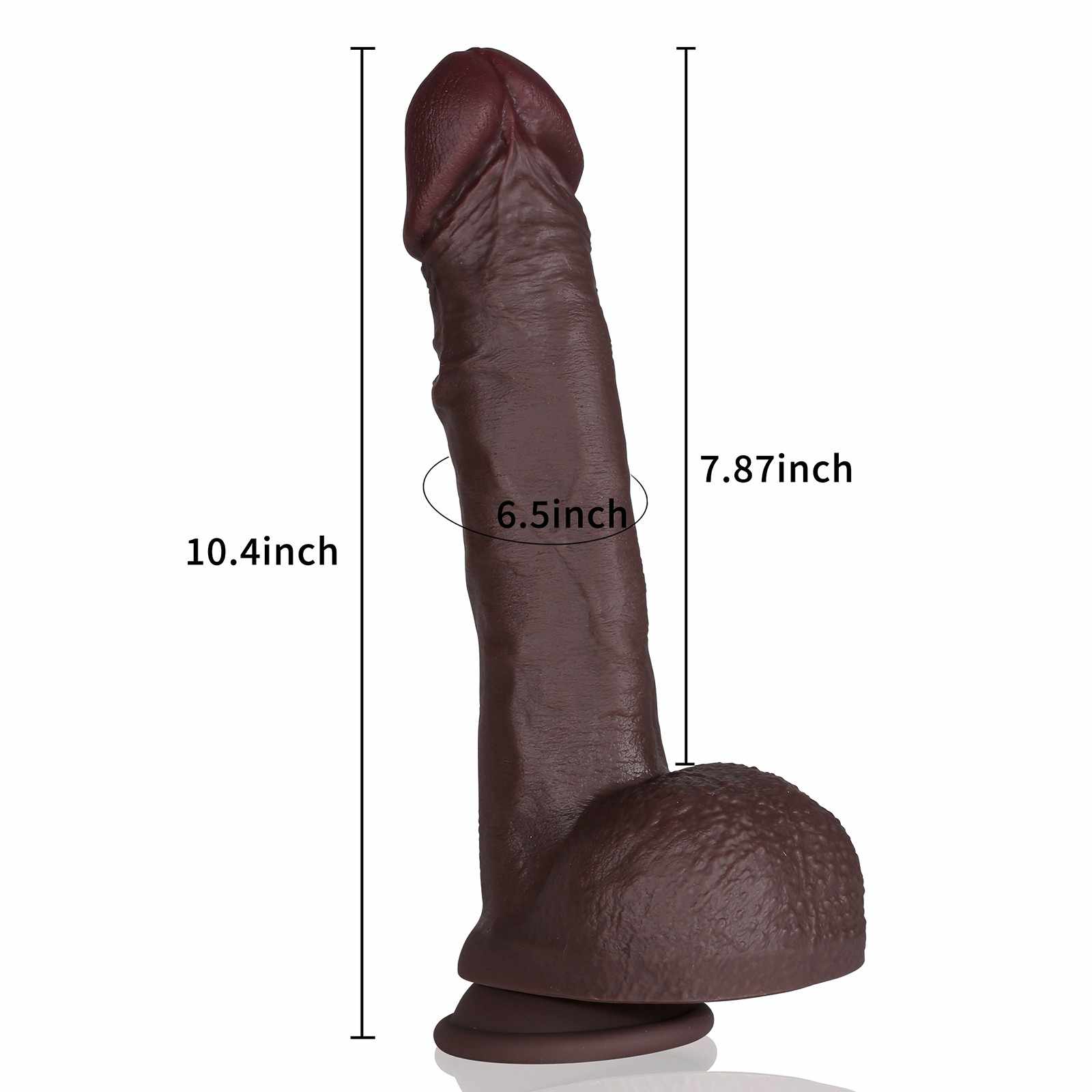 Ryan 10 Inch Lifelike Glan Realistic Dildo Black Dildo Position 3
