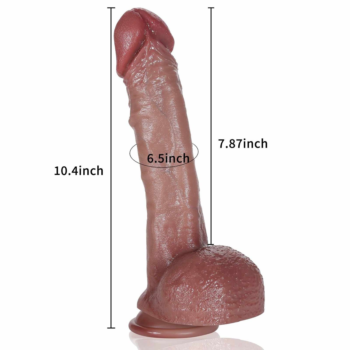 Ryan 10 Inch Lifelike Glan Realistic Dildo Black Dildo Position 9