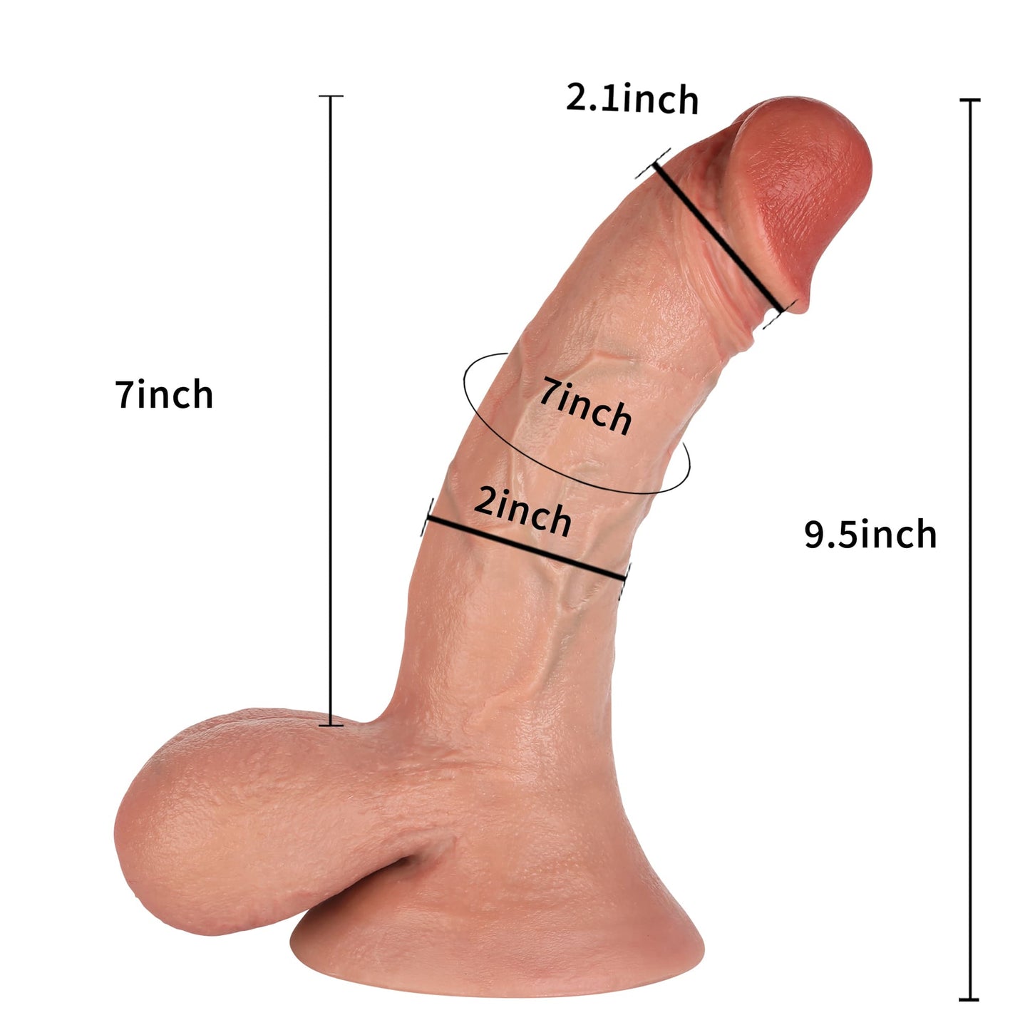 Ryder 9.5 inch Ultra Realistic Dildo Soft Real Skin With Keel Position 5