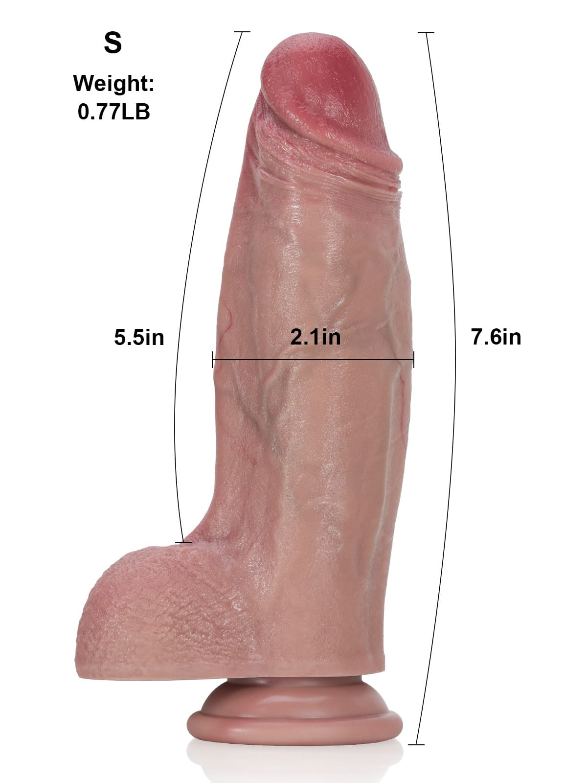 Jorge 7/8/10 Inch Size Realistic Soft Flesh Like Thick Short Fat Dildo - RealCocks