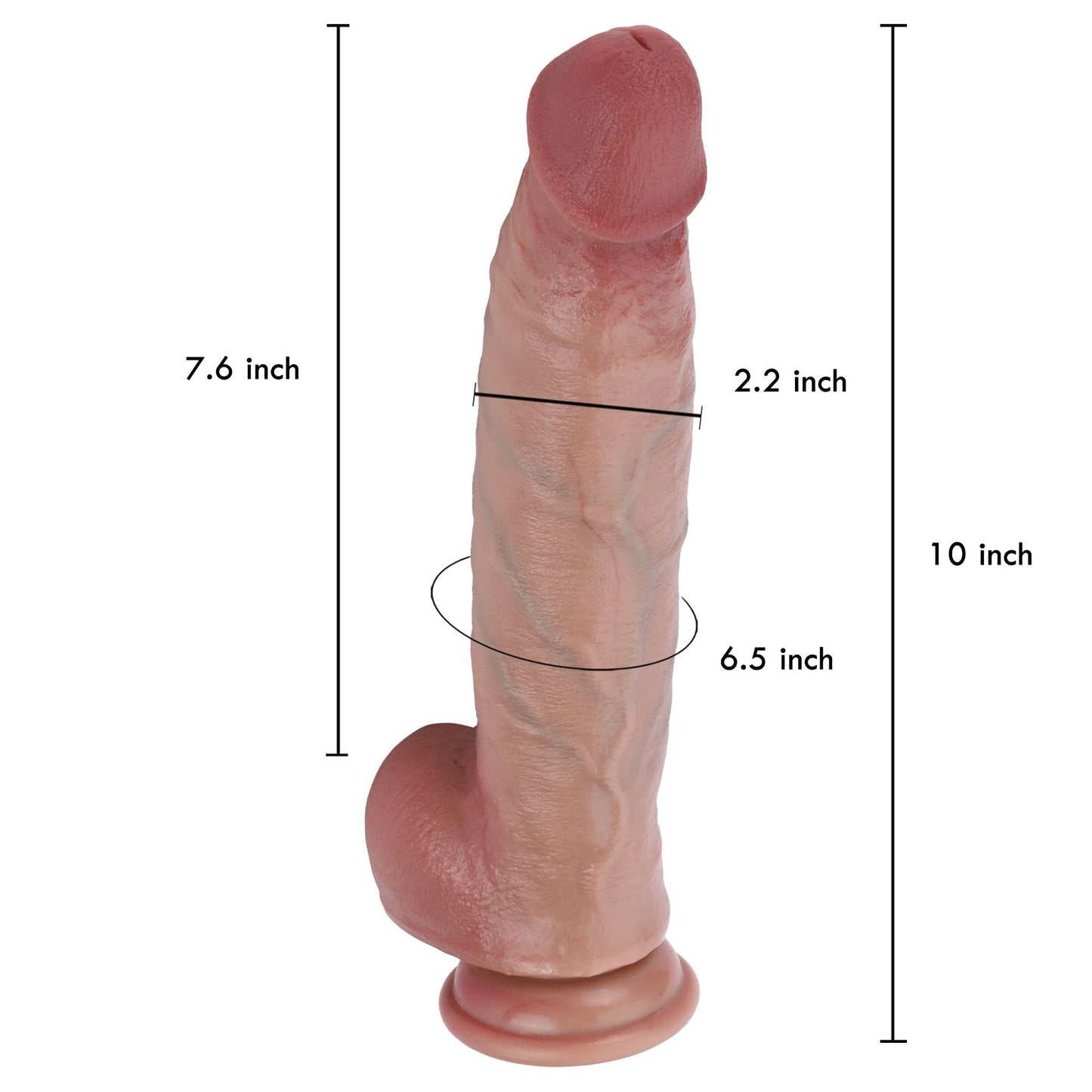 Baron 10 inch Realistic Dildo Real Skin Lifelike Curved Dildo