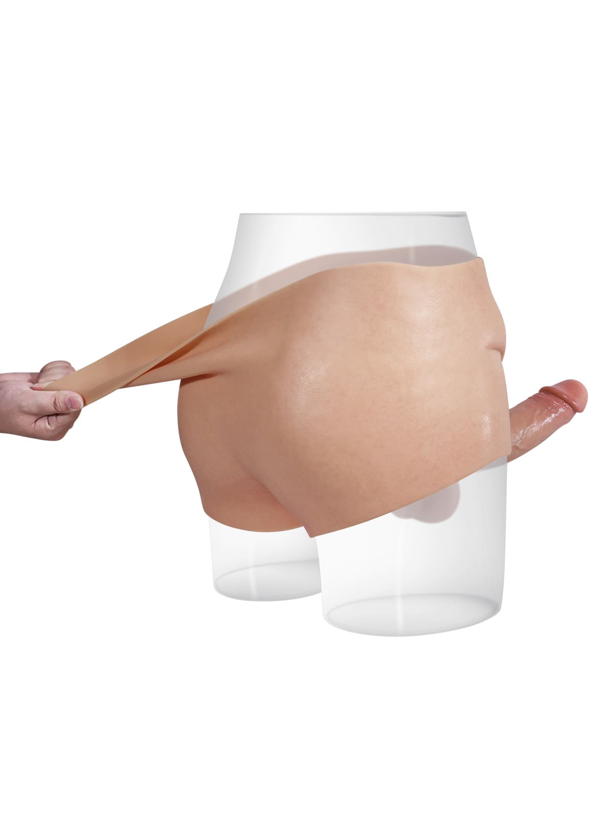 Beck | 7.2" x 1.7" Full-Wrap Solid Silicone Strap-On Underwear with Realistic Dildo Design Position 10
