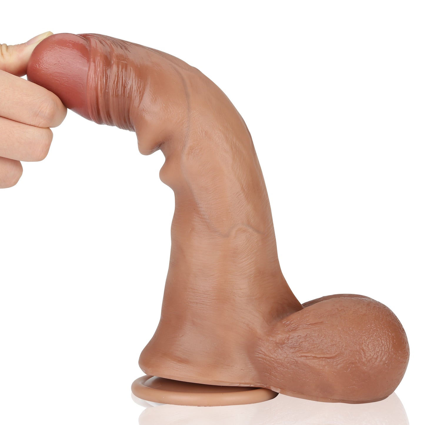 Foreskin 9 inch Sliding Skin Most Realistic Dildo & Real Balls Position 5