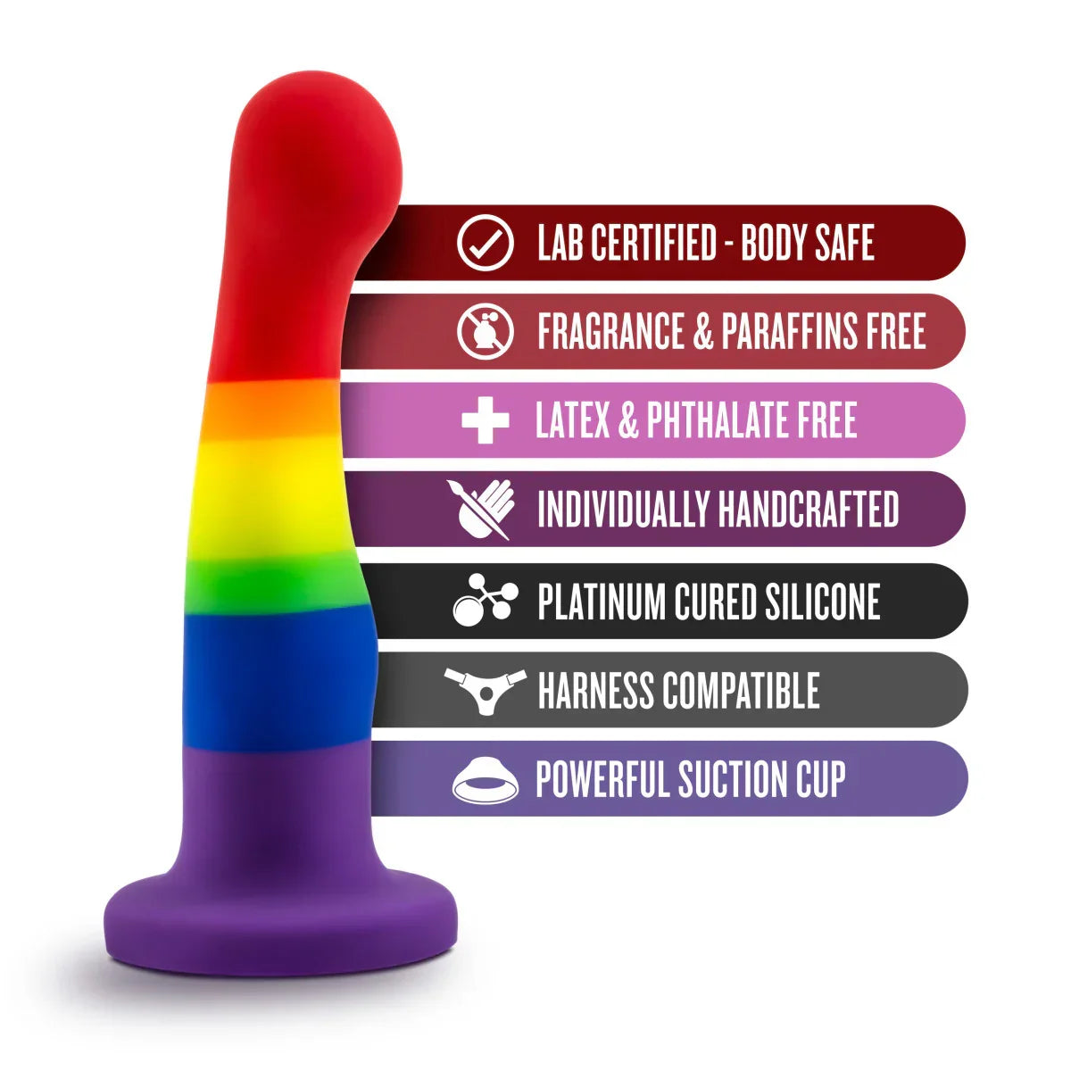 Artisan 6 Inch Curved G-Spot Rainbow Dildo