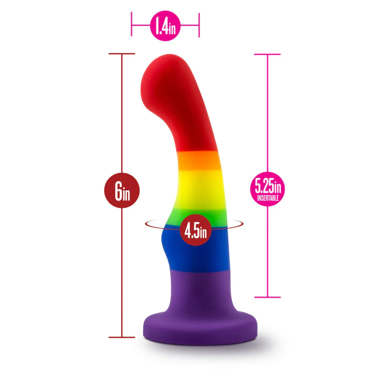 Artisan 6 Inch Curved G-Spot Rainbow Dildo