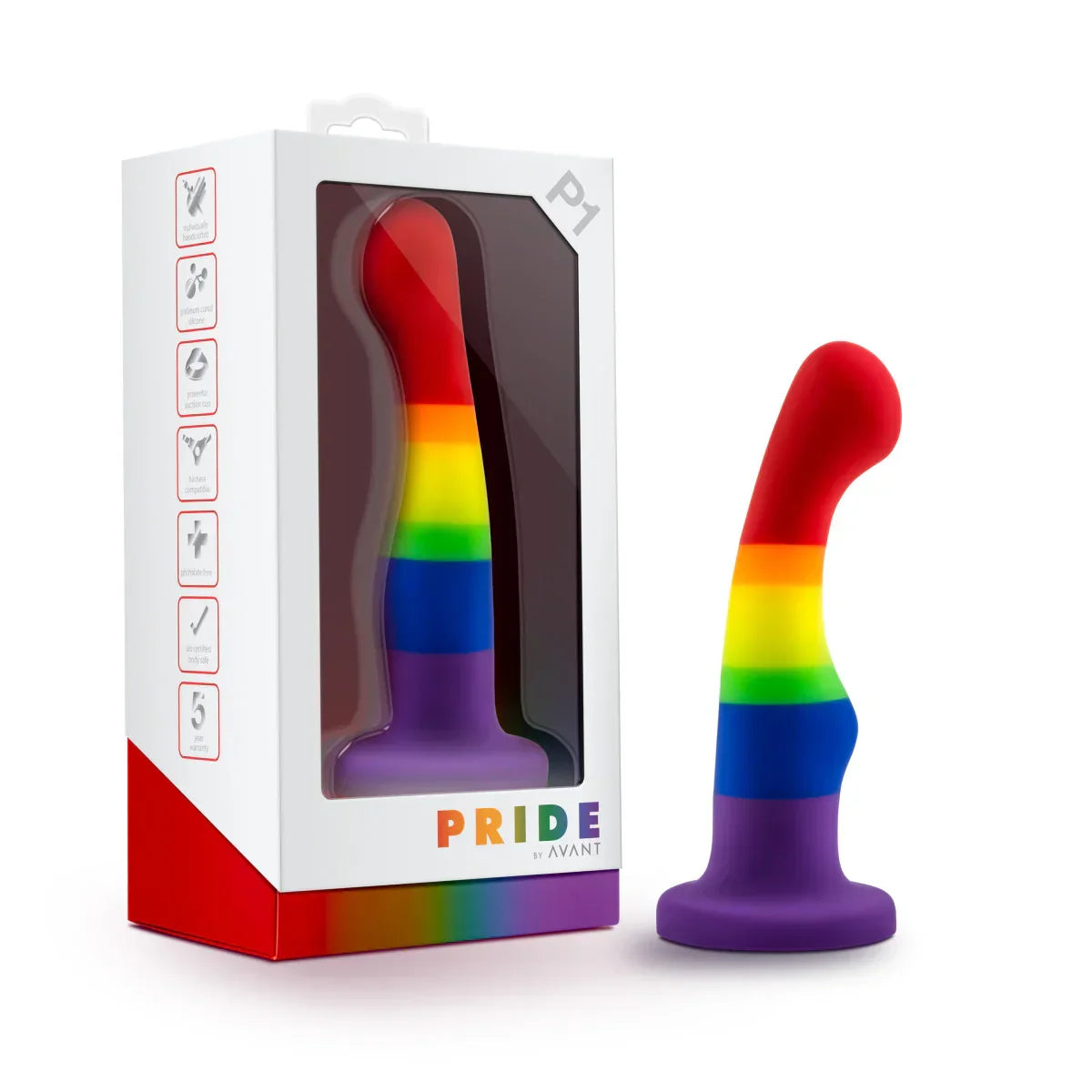 Artisan 6 Inch Curved G-Spot Rainbow Dildo
