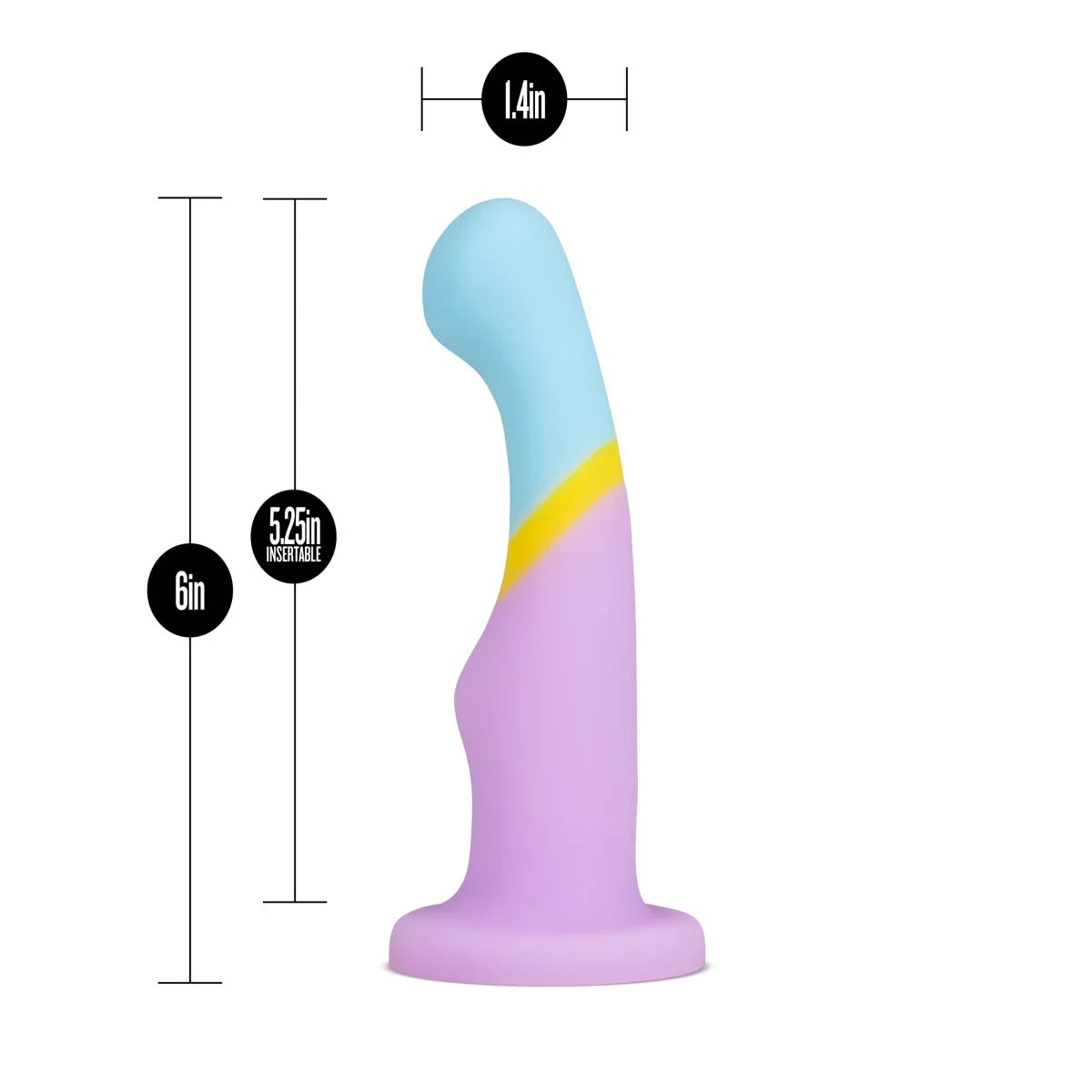 ALEX 6" G Spot Rainbow Dildo