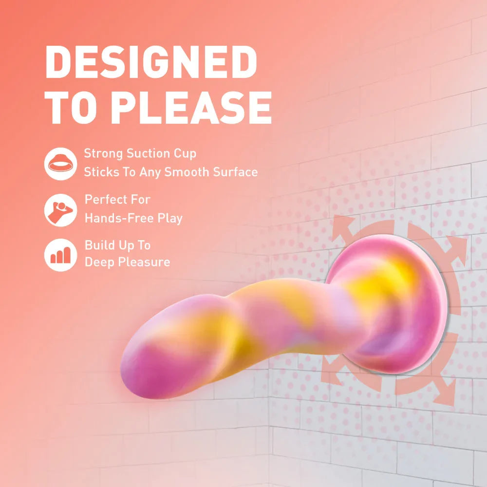 Sun's Out Pink: Artisan 7 Inch Curved P-Spot / G-Spot Dildo