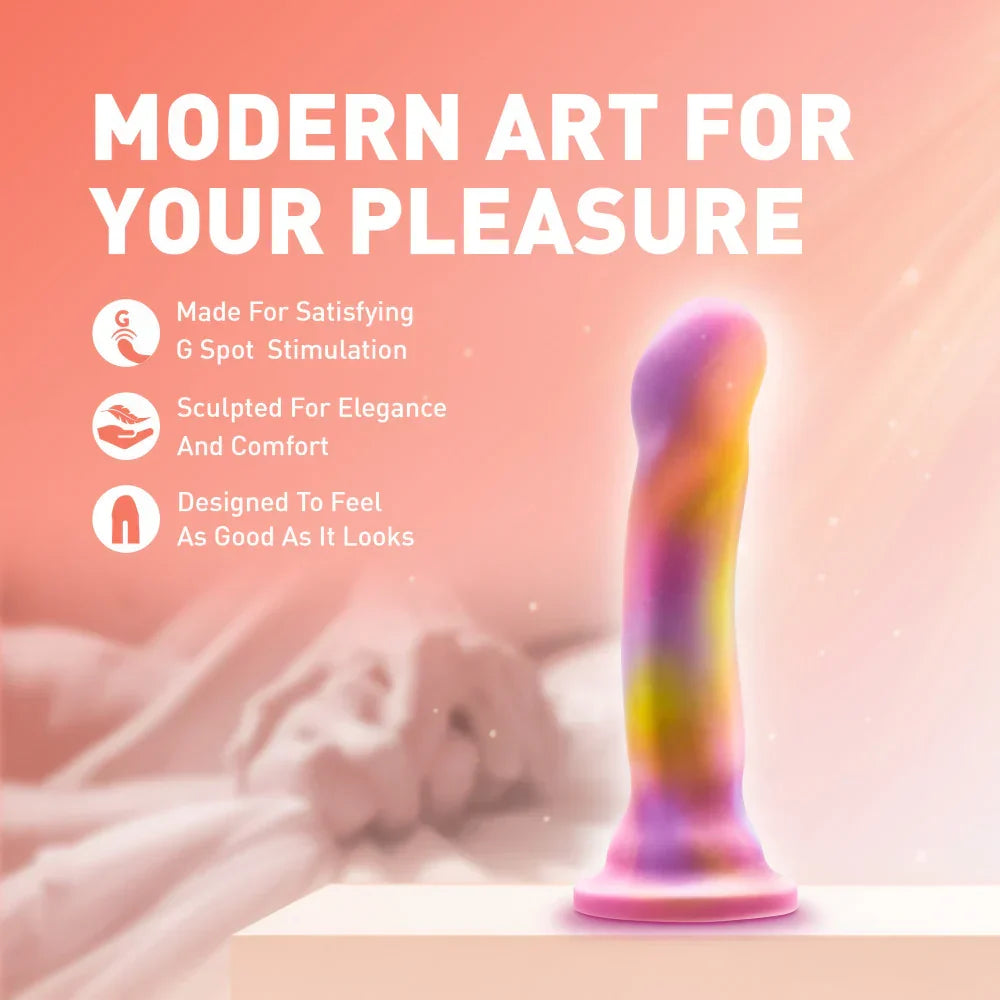 Sun's Out Pink: Artisan 7 Inch Curved P-Spot / G-Spot Dildo